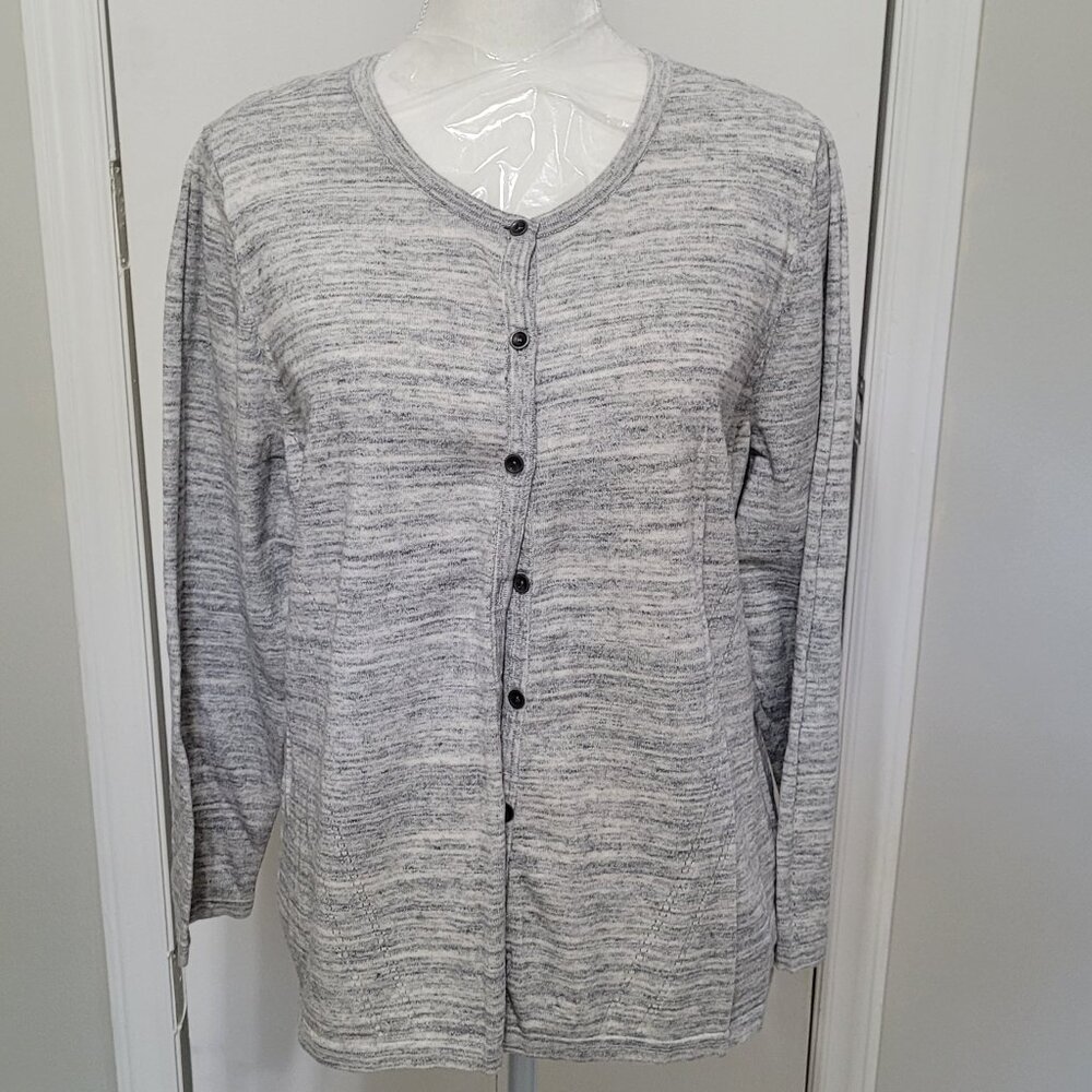 CJ Banks Light Heather Gray Cardigan